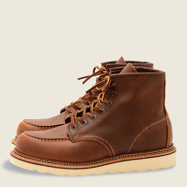 REDWING CLASSIC MOC MEN'S 6-INCH BOOT IN COPPER ROUGH & TOUGH LEATHER ...
